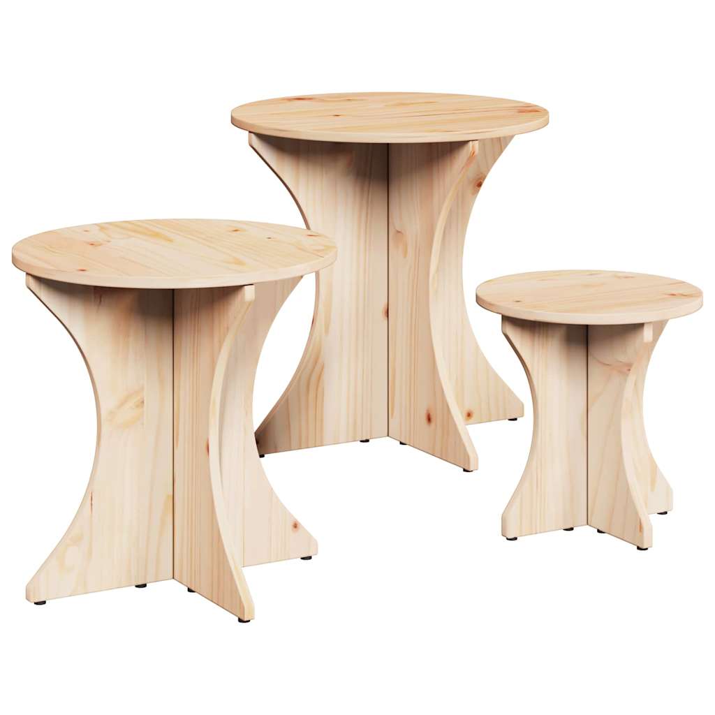 Mesa de centro 3 pcs Natural 46 x 46 x 47 cm