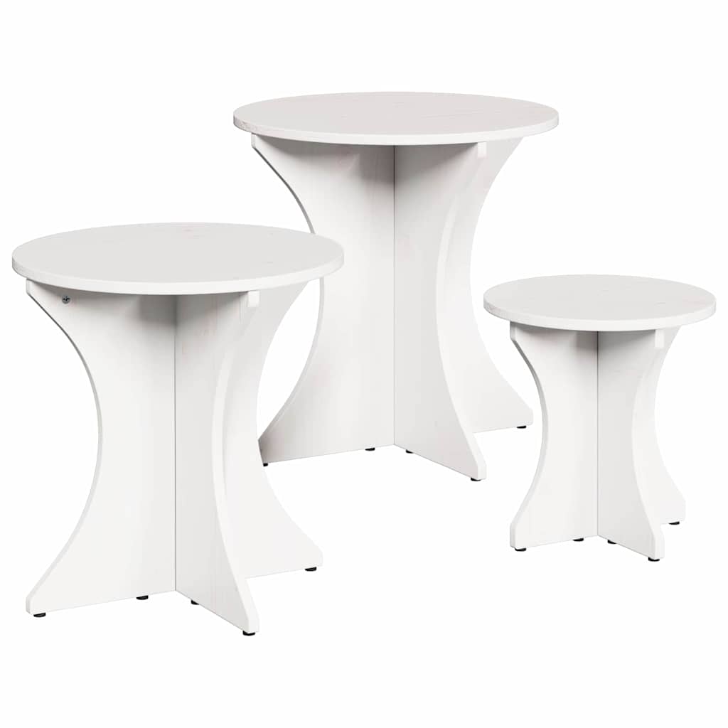 Mesa de centro 3 pcs Branco 46 x 46 x 47 cm