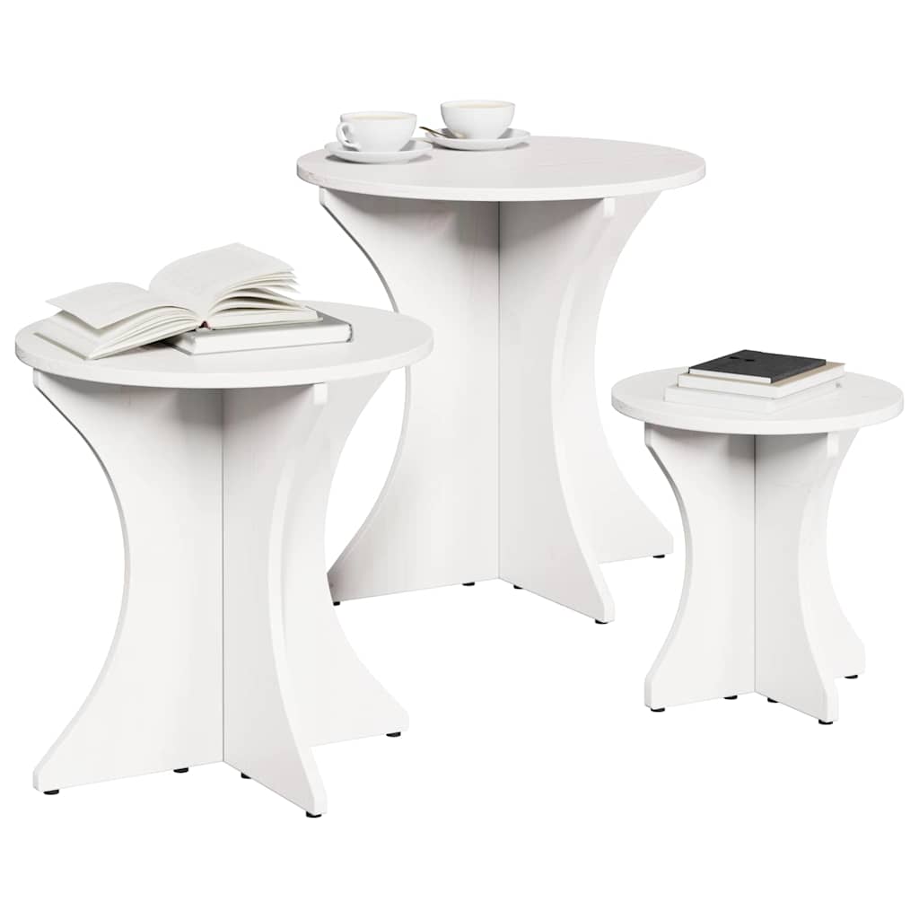 Mesa de centro 3 pcs Branco 46 x 46 x 47 cm