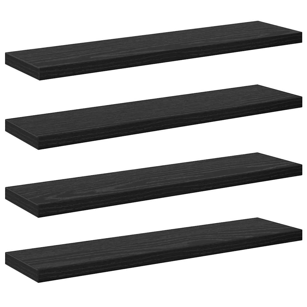 Estante de Prateleira 4 pcs Preto 40 x 10 x 1.5 cm