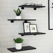 Estante de Prateleira 4 pcs Preto 40 x 20 x 1.5 cm