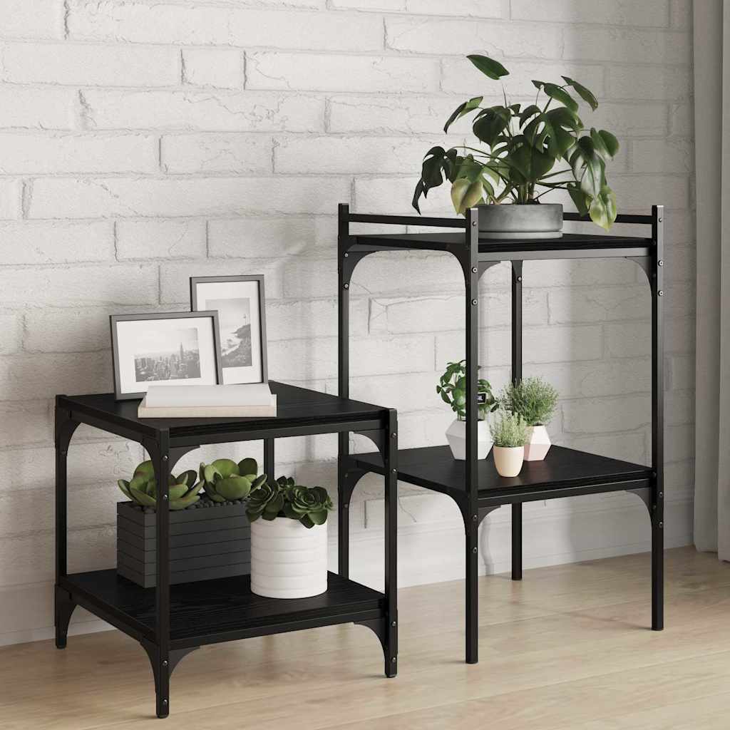 Estante de Prateleira 4 pcs Preto 40 x 40 x 1.5 cm