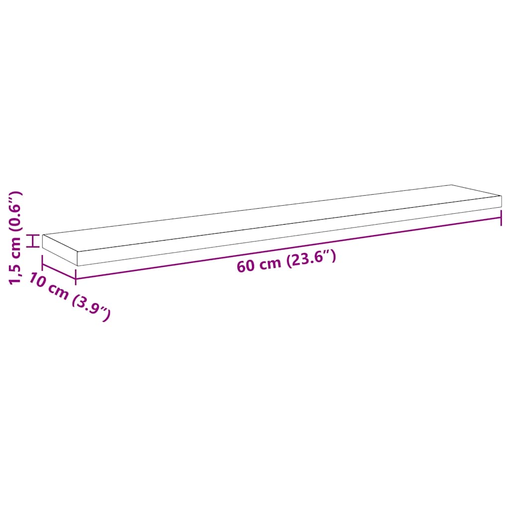Estante de Prateleira 4 pcs Preto 60 x 10 x 1.5 cm