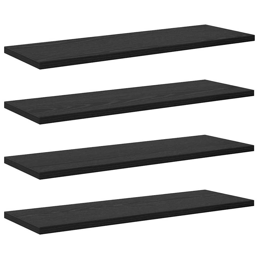 Estante de Prateleira 4 pcs Preto 60 x 20 x 1.5 cm
