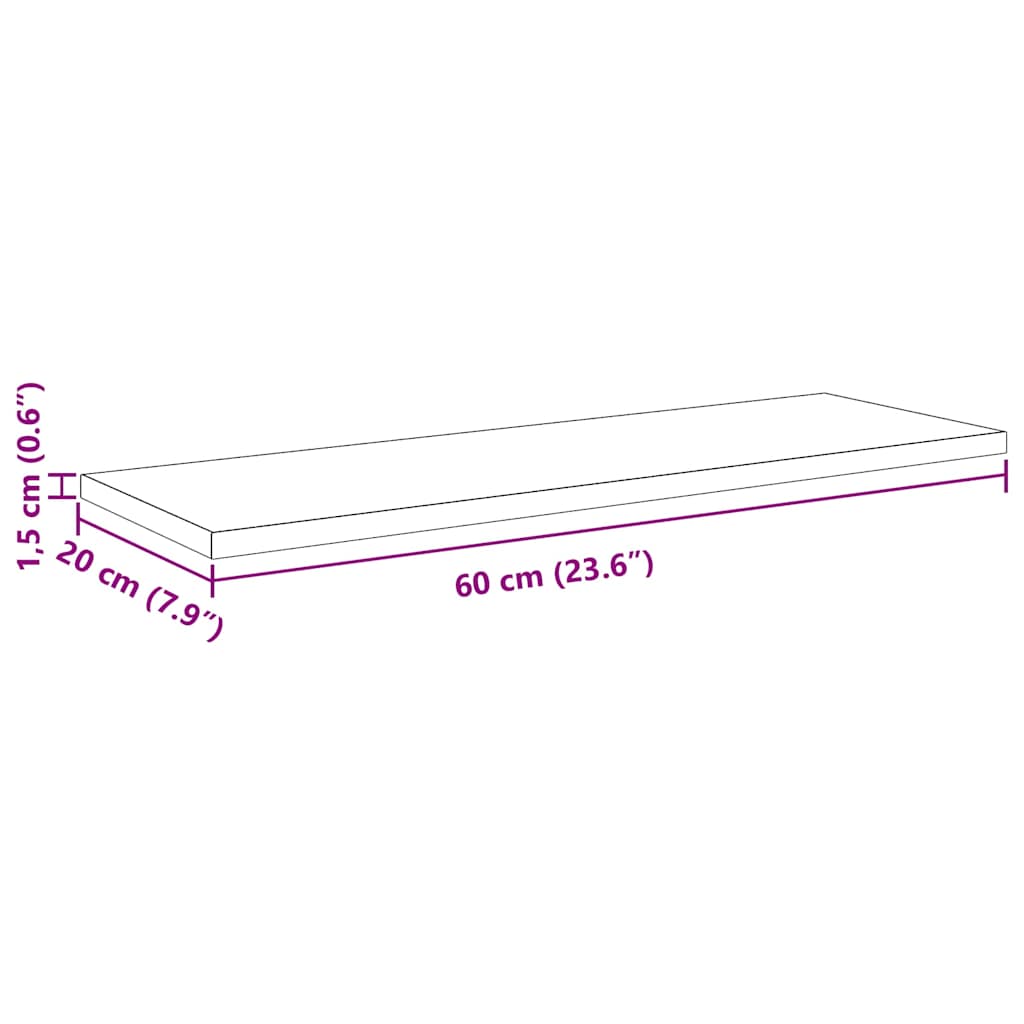 Estante de Prateleira 4 pcs Preto 60 x 20 x 1.5 cm