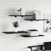 Estante de Prateleira 4 pcs Preto 60 x 30 x 1.5 cm