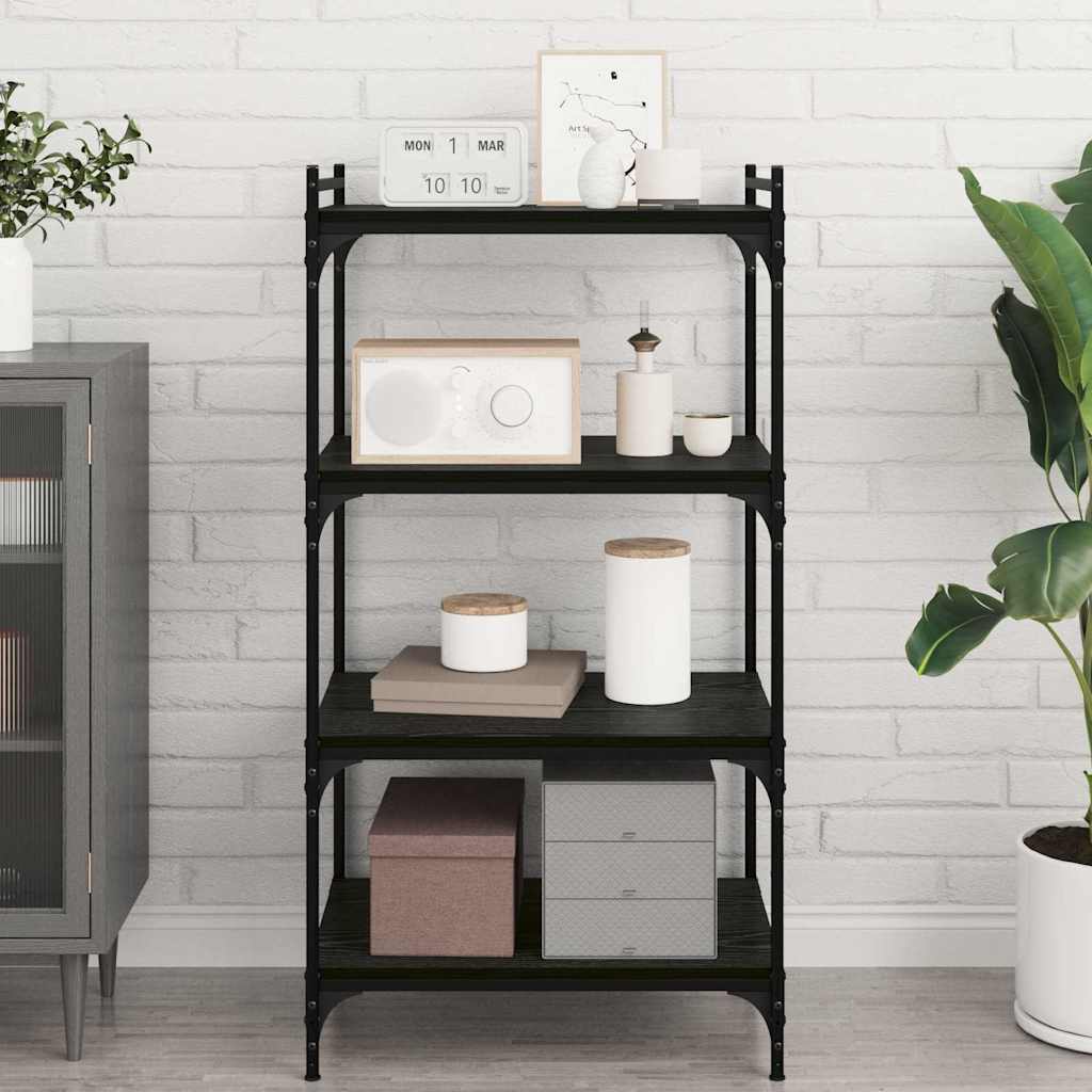 Estante de Prateleira 4 pcs Preto 60 x 40 x 1.5 cm