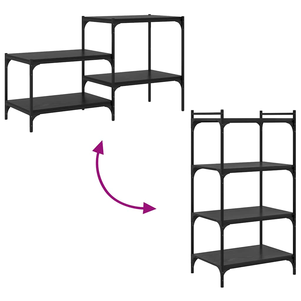 Estante de Prateleira 4 pcs Preto 60 x 40 x 1.5 cm