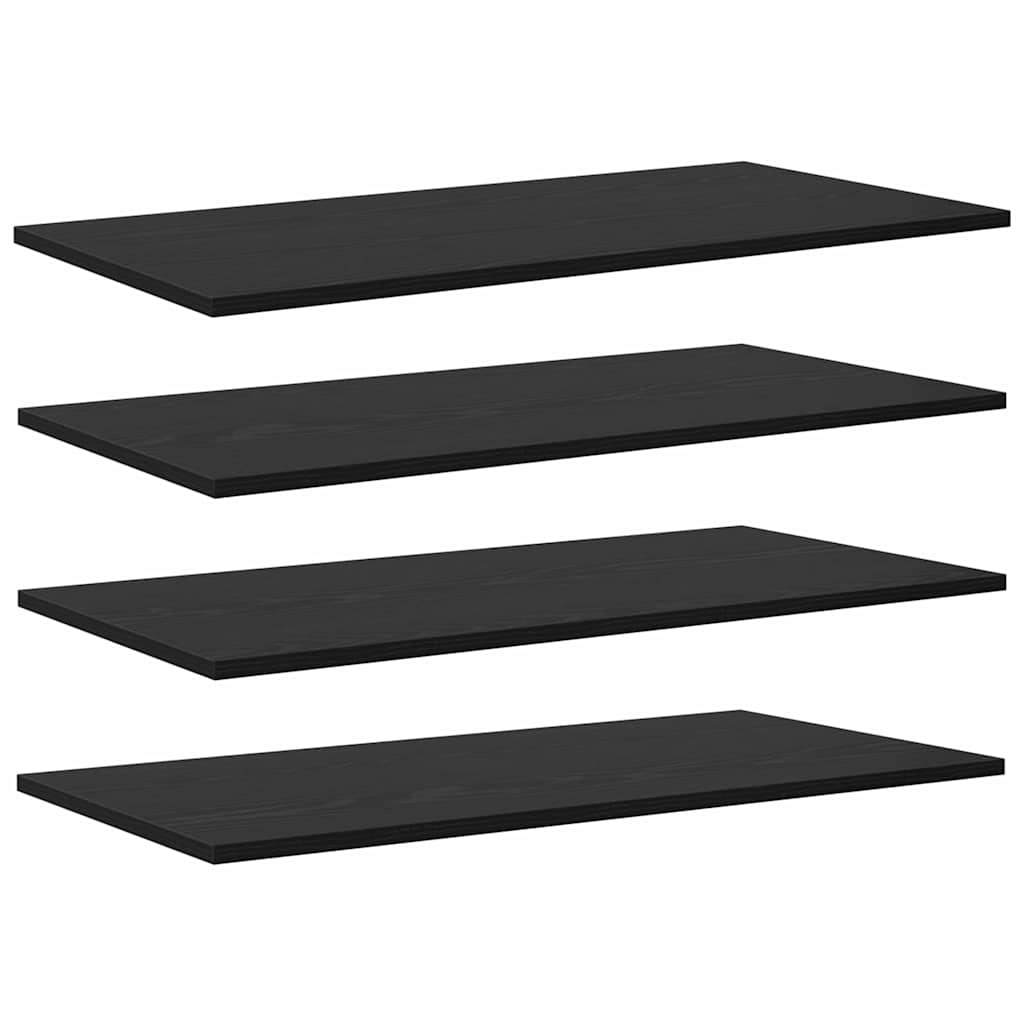 Estante de Prateleira 4 pcs Preto 80 x 40 x 1.5 cm