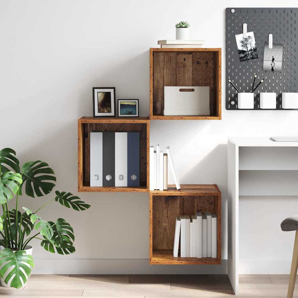 Armário de Parede com prateleira Madeira antiga 37 x 37 x 37 cm