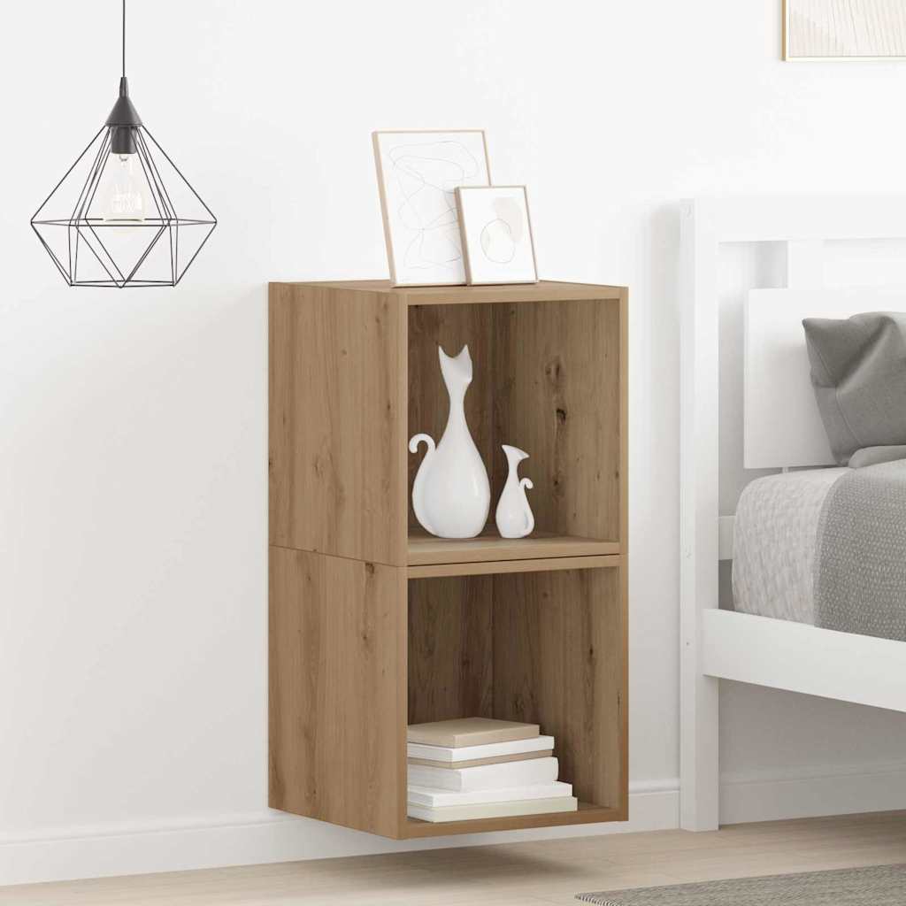 Armário de Parede 2 pcs carvalho artisiano 37 x 37 x 37 cm