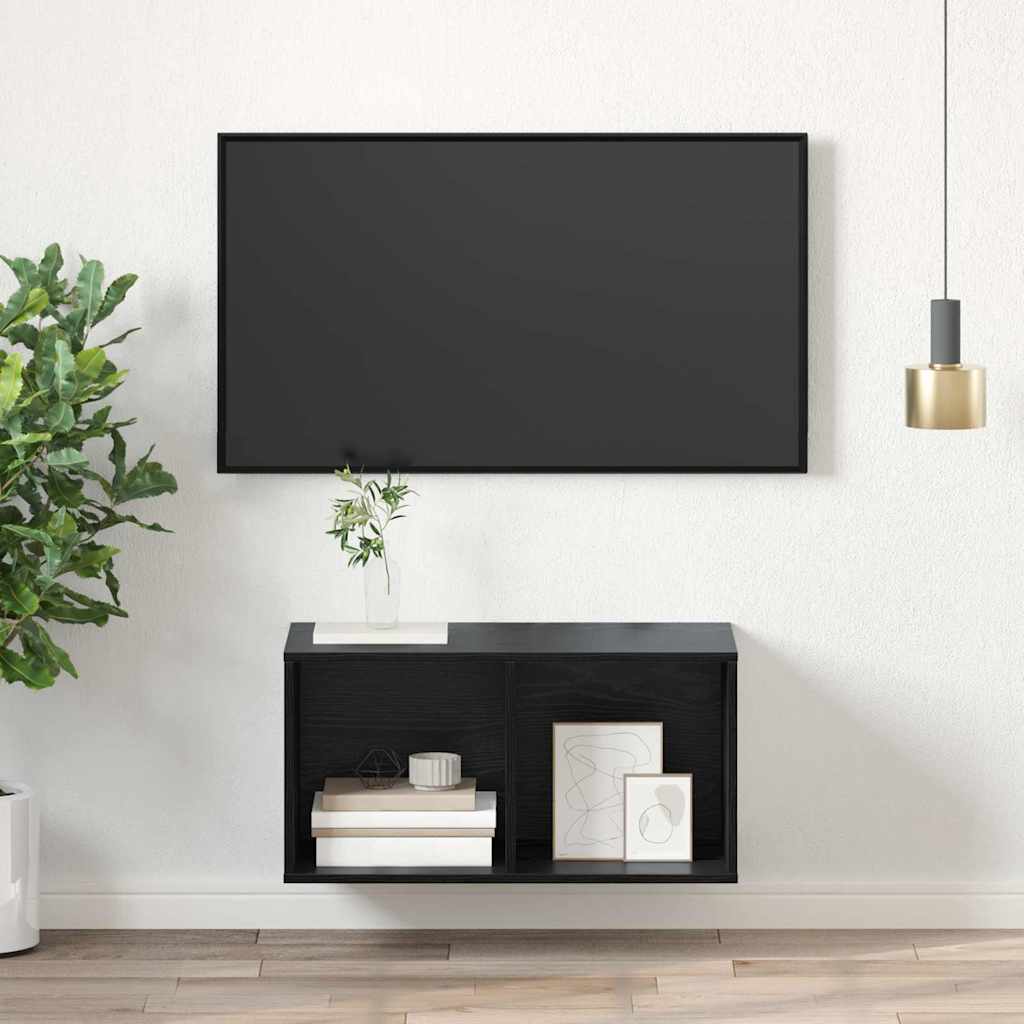 Conjunto de móvel de TV Carvalho Preto 37 x 37 x 72 cm