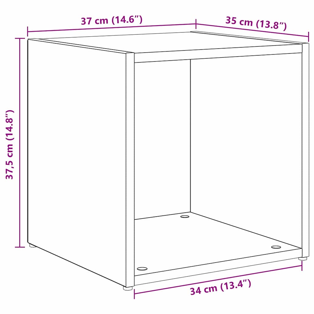 Conjunto de móvel de TV 2 pcs Madeira Antiga 37 x 35 x 37,5 cm