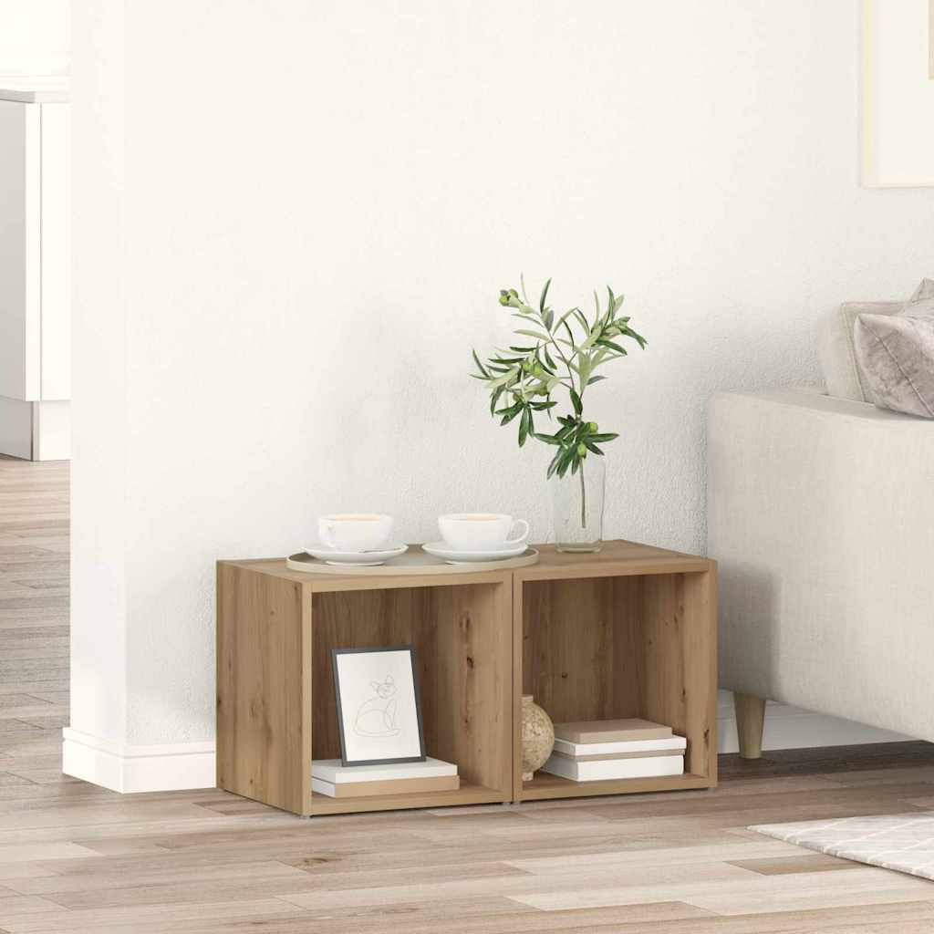 Conjunto de móvel de TV 2 pcs Carvalho Artesanal