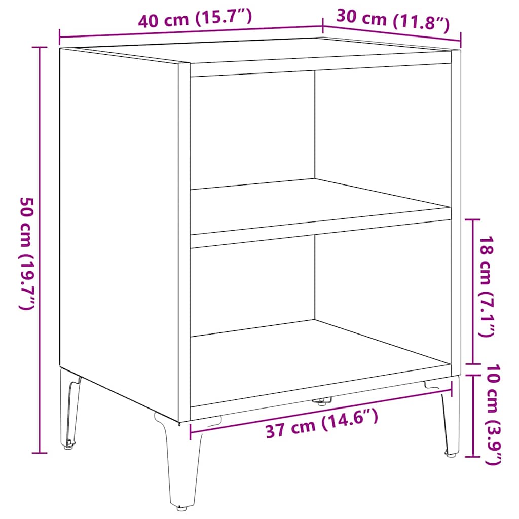 Armário de Cabeceira Madeira antiga 40 x 30 x 50 cm