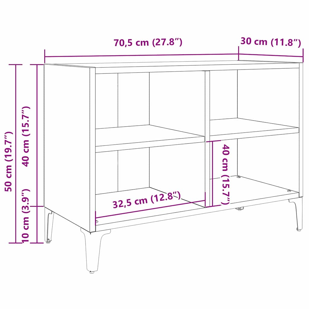Gabinete para TV Castanho 69.5 x 30 x 50 cm Madeira processada