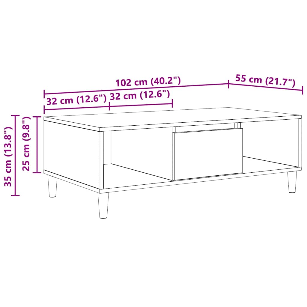 Mesa de centro Madeira antiga 103.5 x 60 x 35 cm