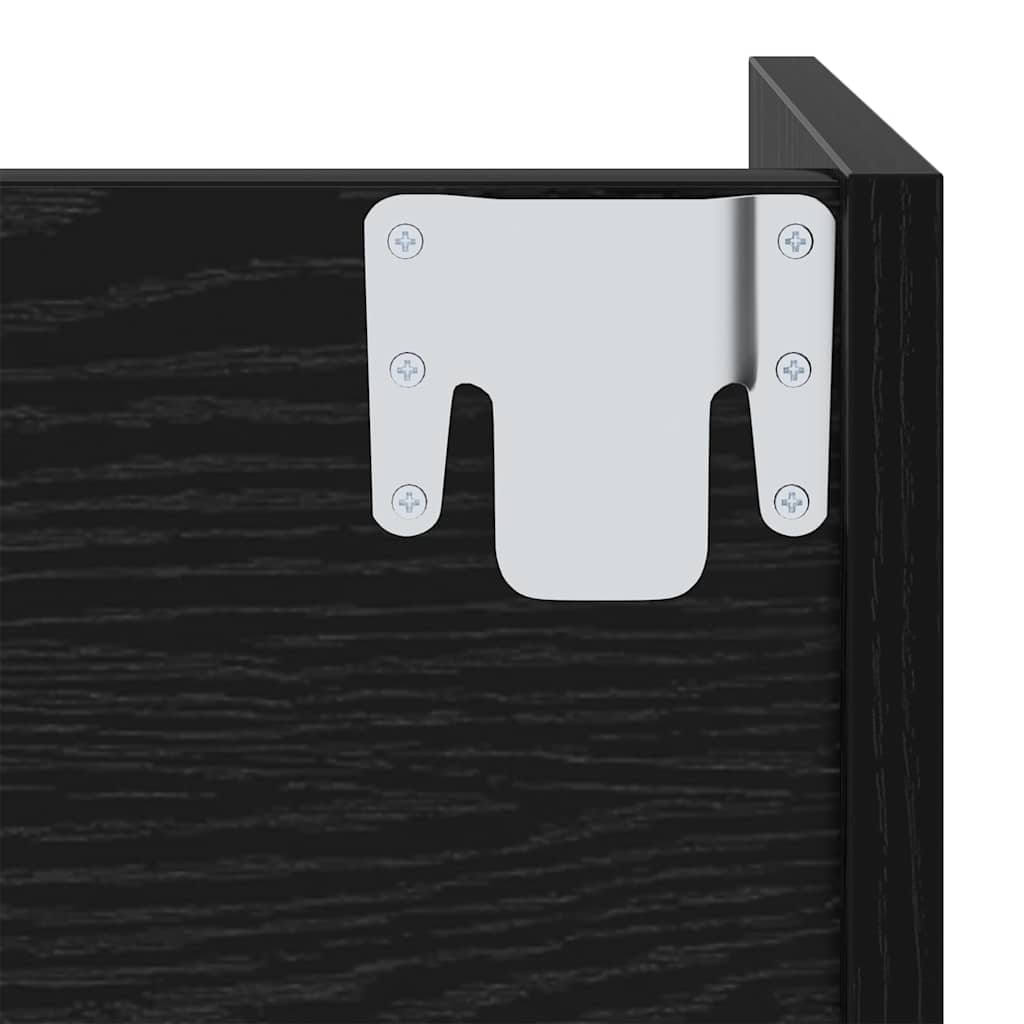 Armário para Sapatos de Parede Carvalho Preto 60 x 18 x 60 cm