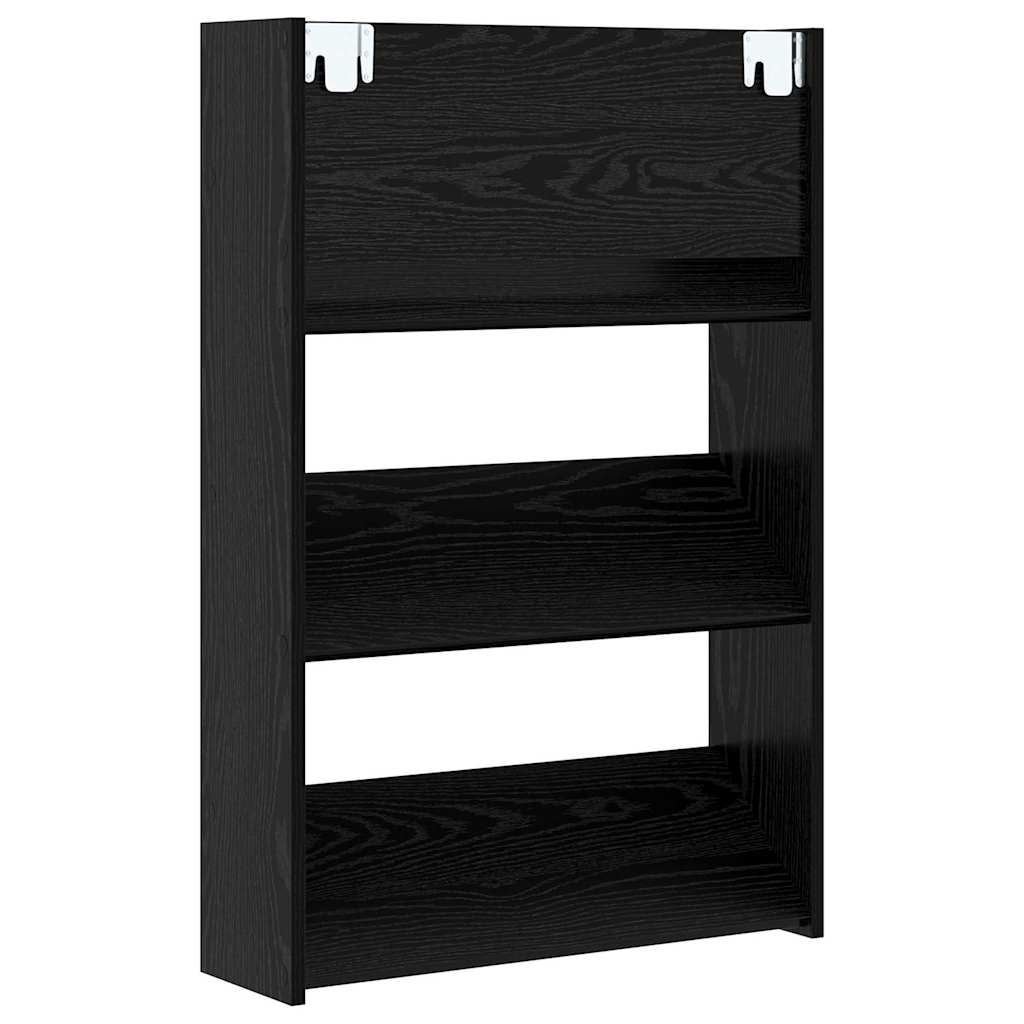 Armário para Sapatos de Parede Carvalho Preto 60 x 18 x 90 cm