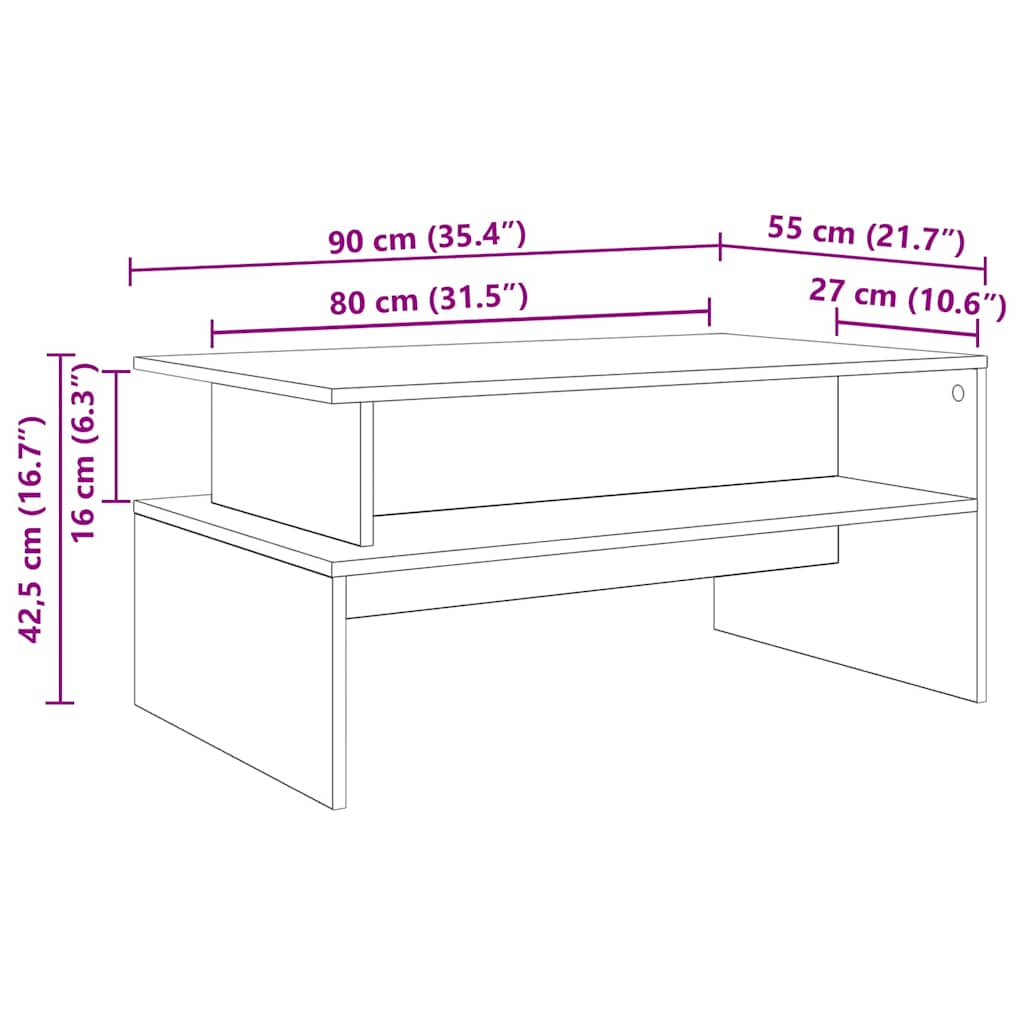 Mesa de centro Madeira antiga 90 x 55 x 42.5 cm