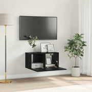 Conjunto de móvel de TV Montado na parede Preto 60 x 30 x 30 cm