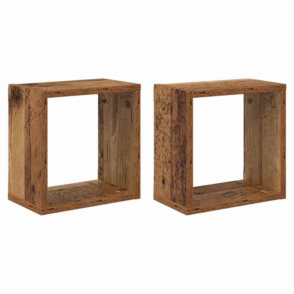 Prateleiras de Parede 2 pcs Madeira antiga 26 x 15 x 26 cm