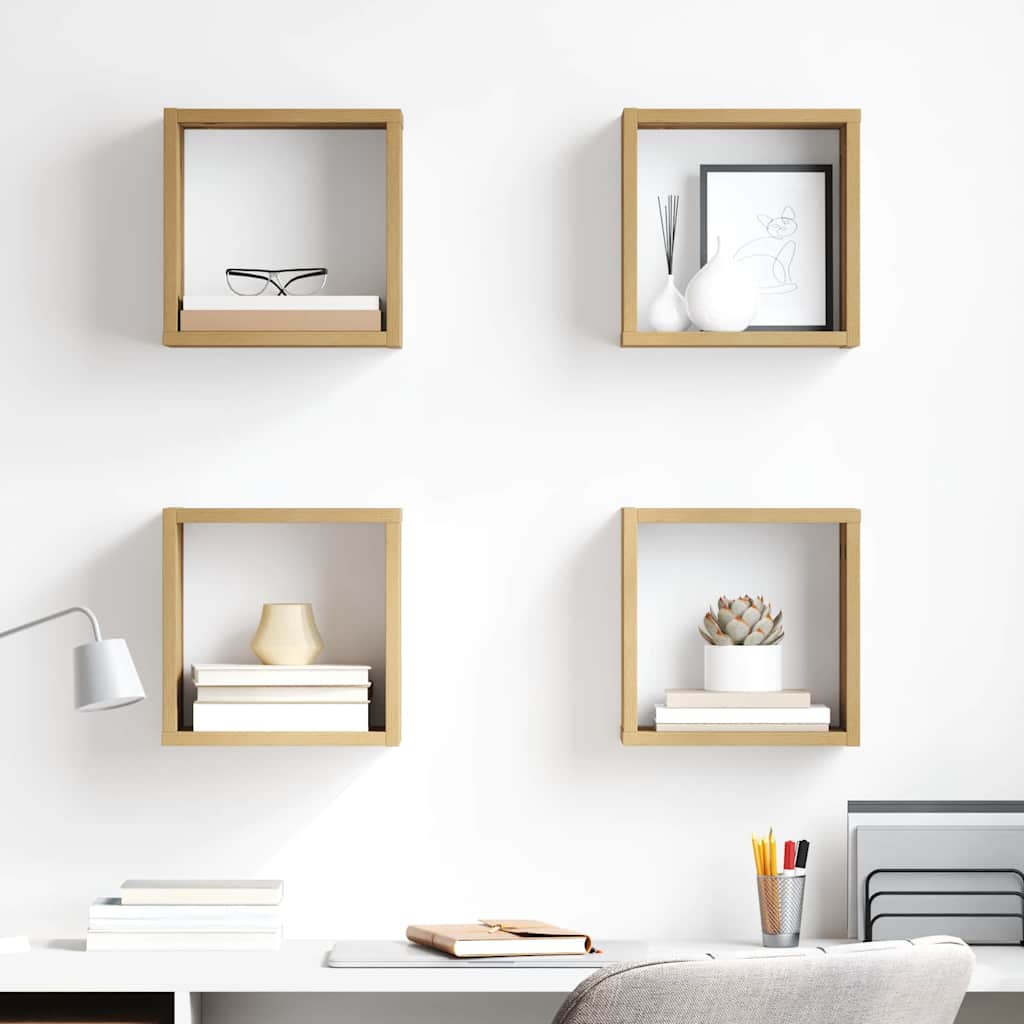Prateleiras de Parede 4 pcs Carvalho Artesanal 26 x 15 x 26 cm