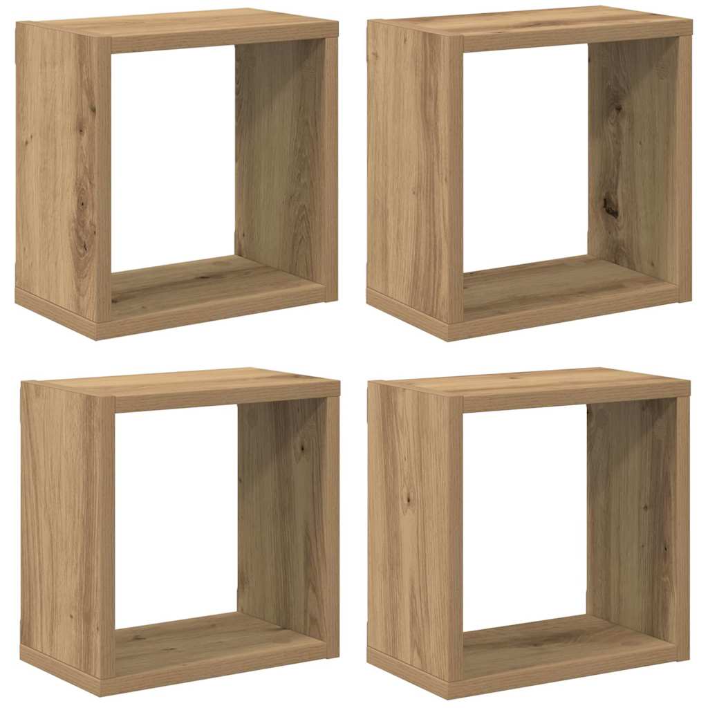 Prateleiras de Parede 4 pcs Carvalho Artesanal 26 x 15 x 26 cm