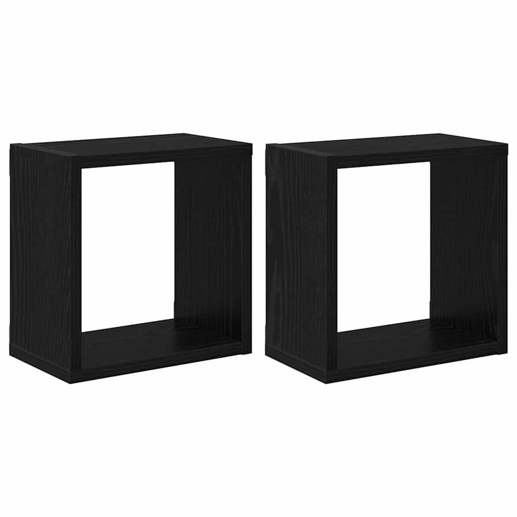 Prateleiras de Parede 2 pcs Carvalho Preto 26 x 15 x 26 cm