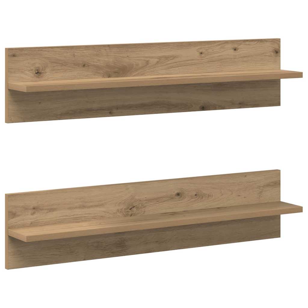 Prateleiras de Parede com prateleira 2 pcs carvalho artisiano
