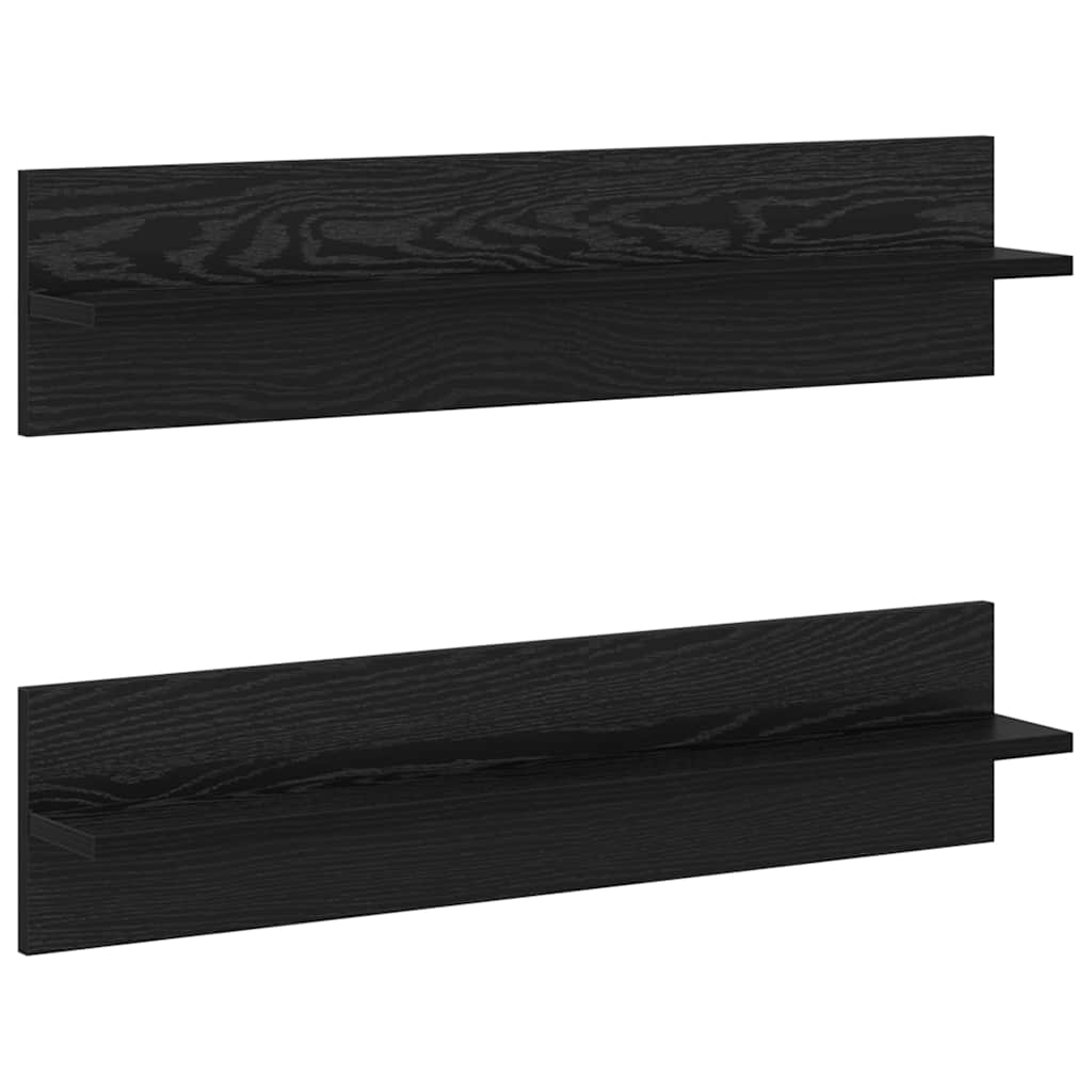 Prateleiras de Parede 2 pcs Carvalho preto 80 x 11,5 x 18 cm