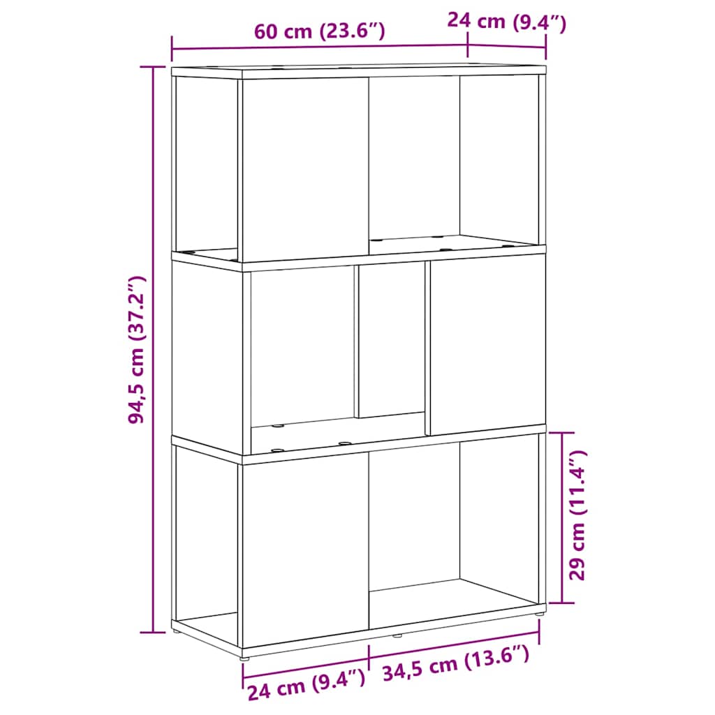 Centro de Entretenimento Preto 60 x 24 x 94 cm