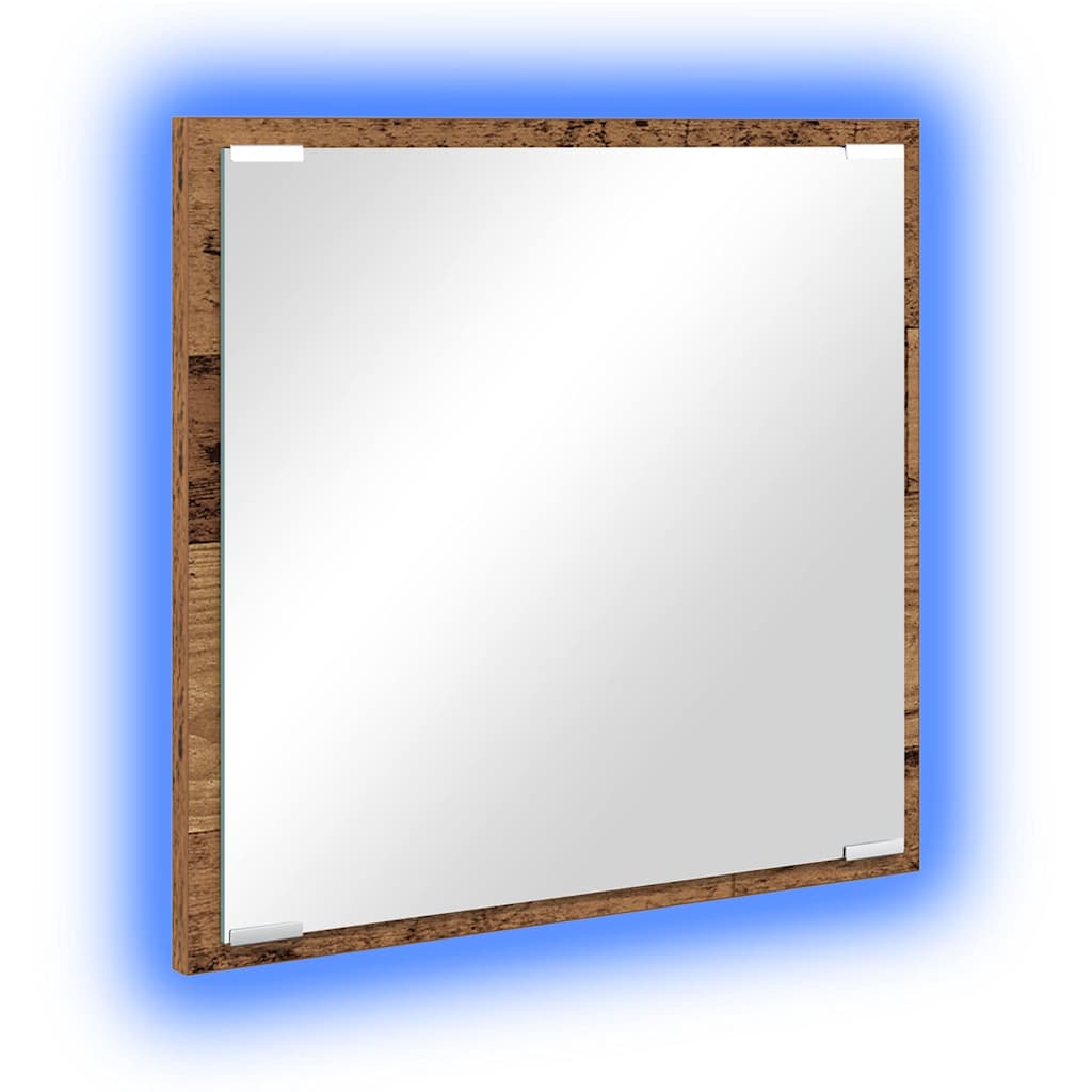 Espelho de banheiro LED Madeira antiga 40 x 8,5 x 37 cm