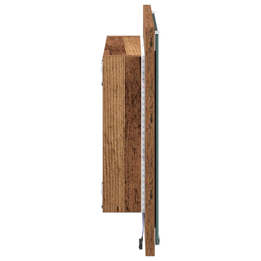 Espelho de banheiro LED Madeira antiga 40 x 8,5 x 37 cm