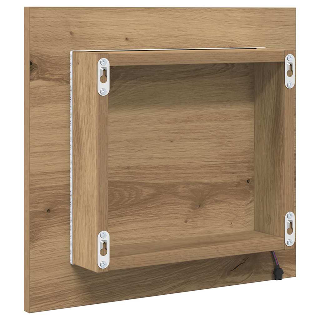 Espelho de banheiro LED carvalho artisiano 40 x 8,5 x 37 cm