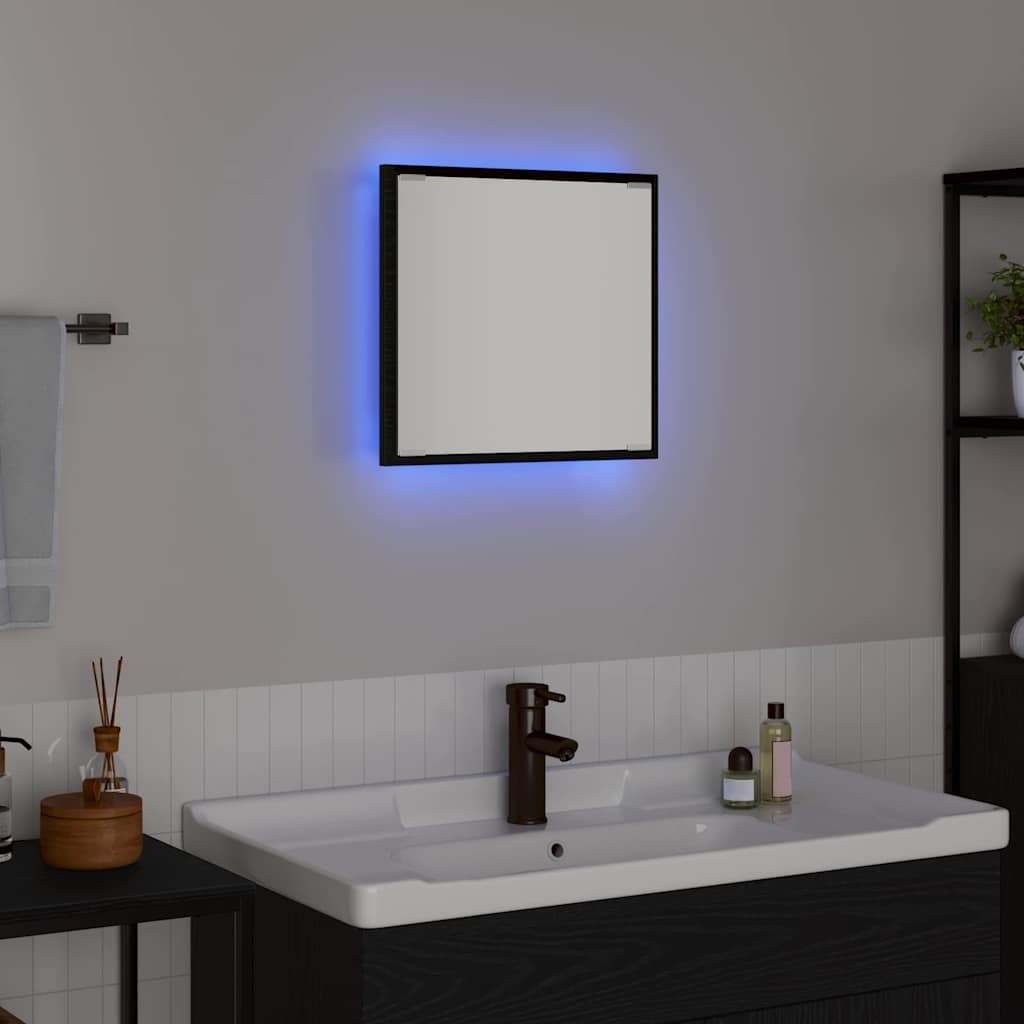 Espelho de banheiro LED Carvalho preto 40 x 8,5 x 37 cm