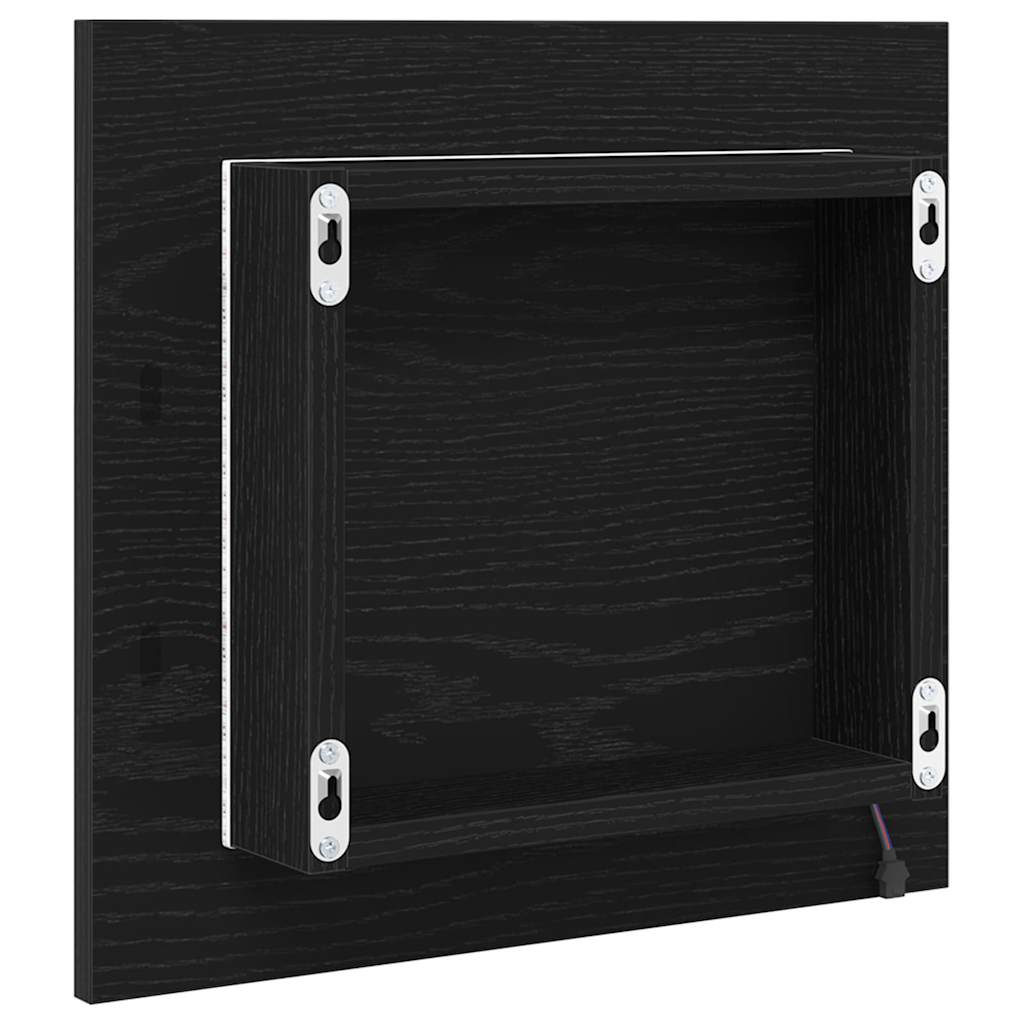 Espelho de banheiro LED Carvalho preto 40 x 8,5 x 37 cm