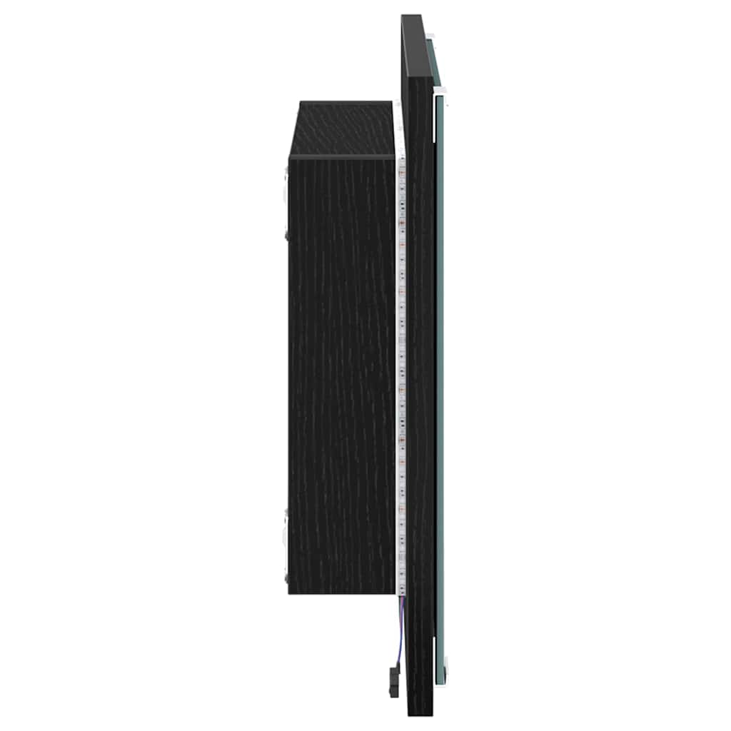 Espelho de banheiro LED Carvalho preto 40 x 8,5 x 37 cm