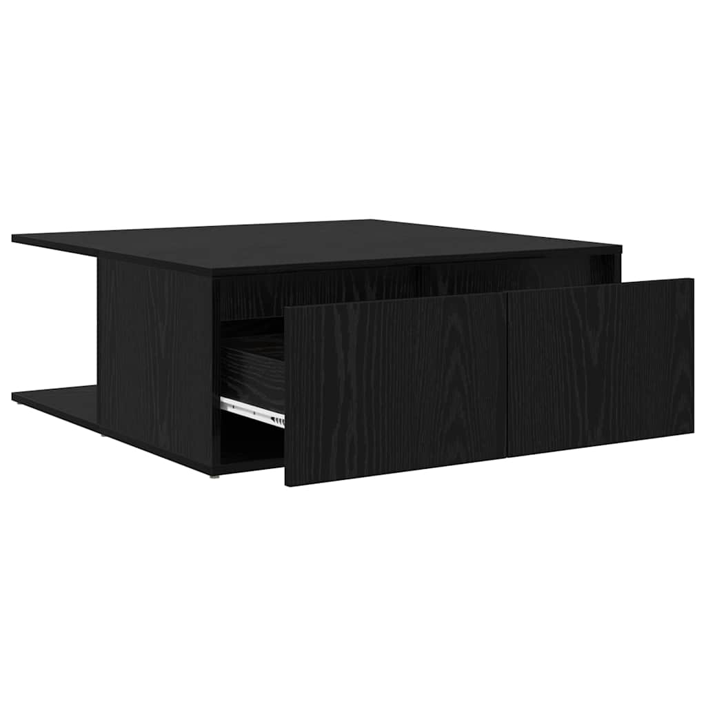 Mesa de centro com gaveta Carvalho preto 80 x 80 x 31 cm