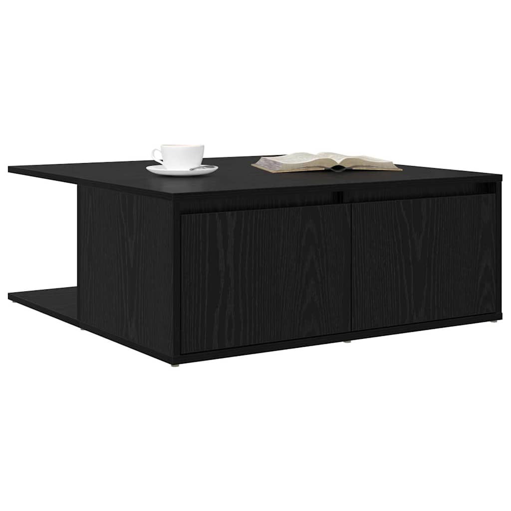 Mesa de centro com gaveta Carvalho preto 80 x 80 x 31 cm