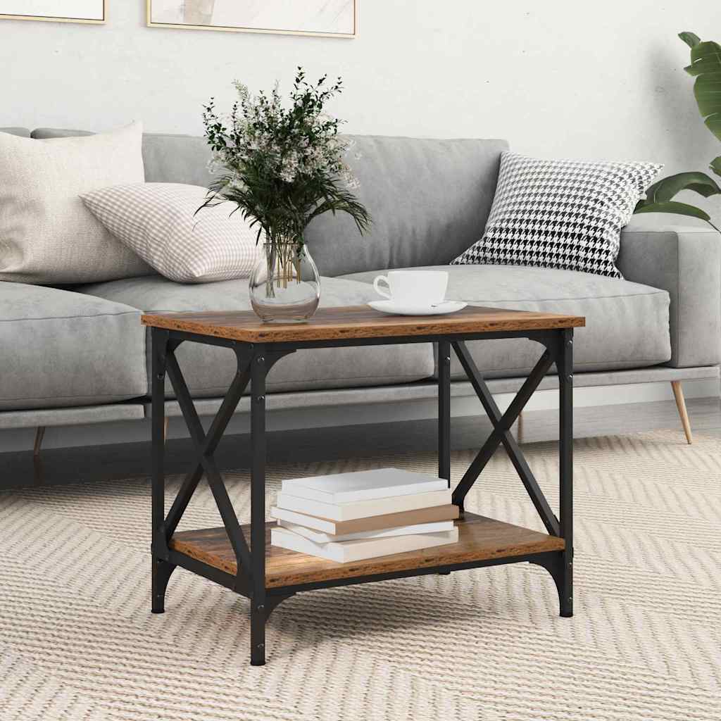 Mesa Lateral Castanho Madeira processada