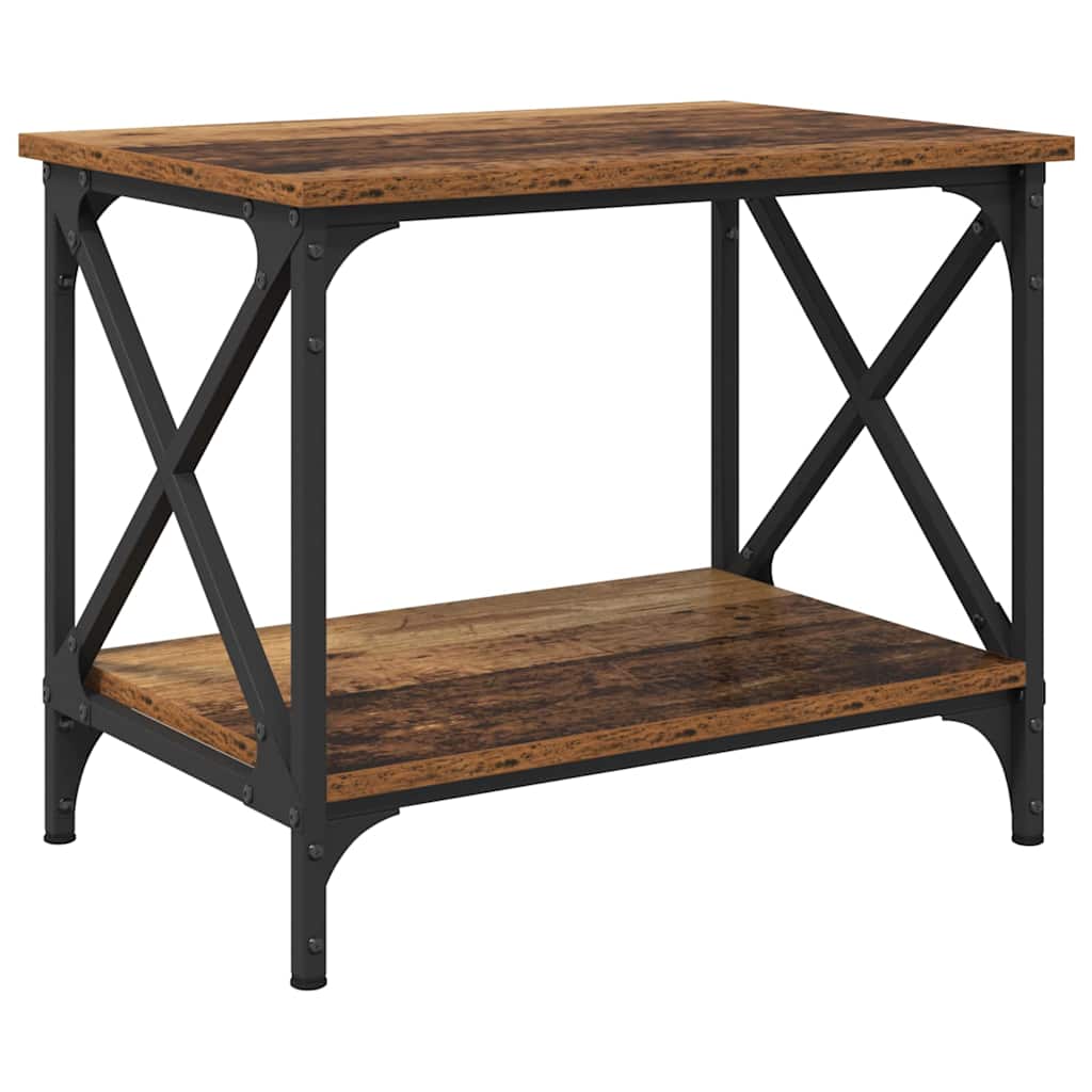 Mesa Lateral Castanho Madeira processada