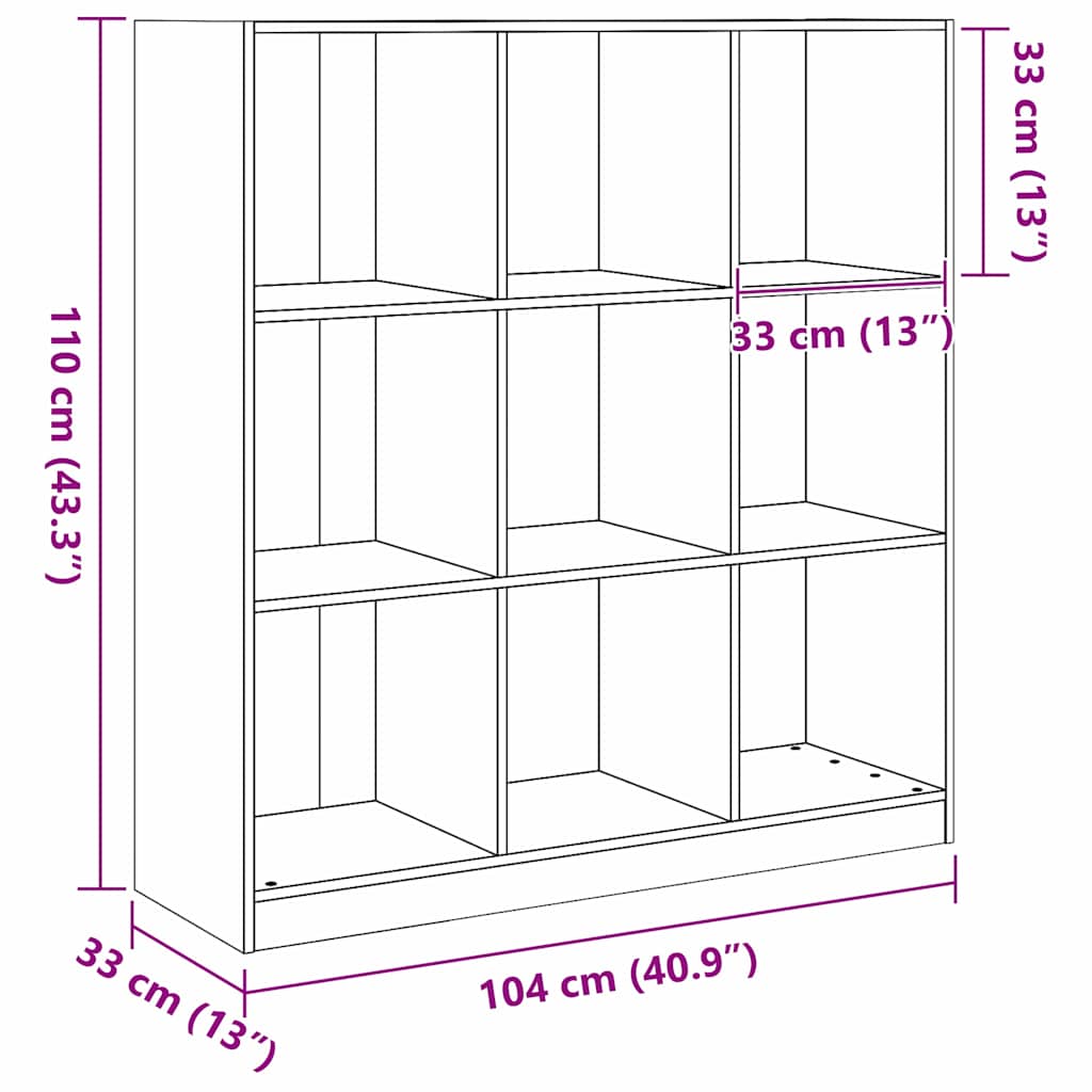 Estante / Divisor de Ambiente Castanho-mel 104 x 33 x 110 cm