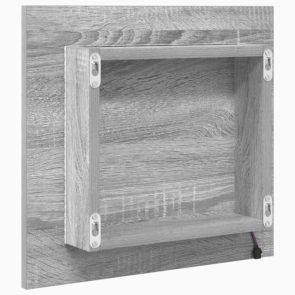 Espelho de banheiro LED Carvalho Defumado 40 x 37 x 8.5 cm