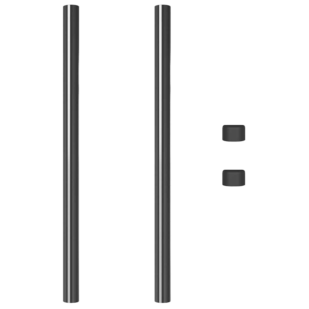 Postes de Cerca 2 pcs Cinzeto 50 cm Aço com Revestimento em Pó