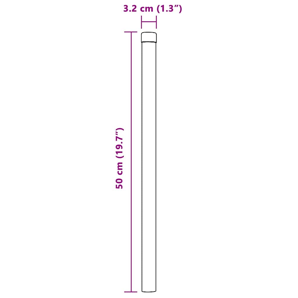 Postes de Cerca 2 pcs Cinzeto 50 cm Aço com Revestimento em Pó