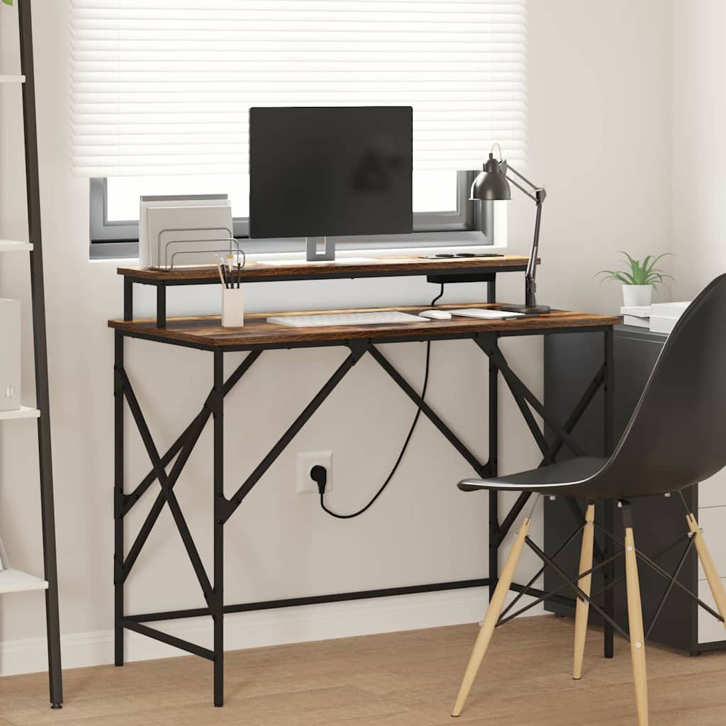 Mesa Carvalho fumado 100 x 50 x 86.5 cm Madeira processada