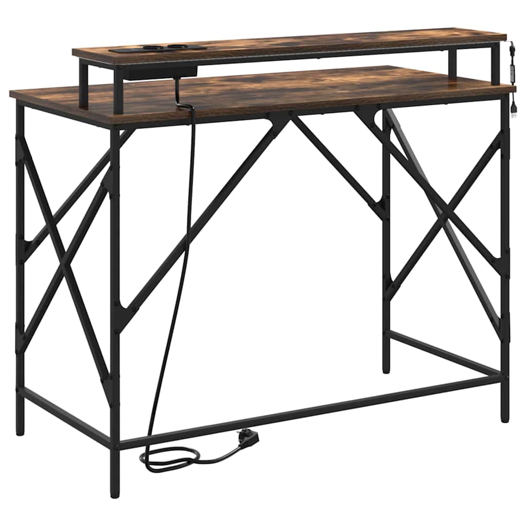 Mesa Carvalho fumado 100 x 50 x 86.5 cm Madeira processada