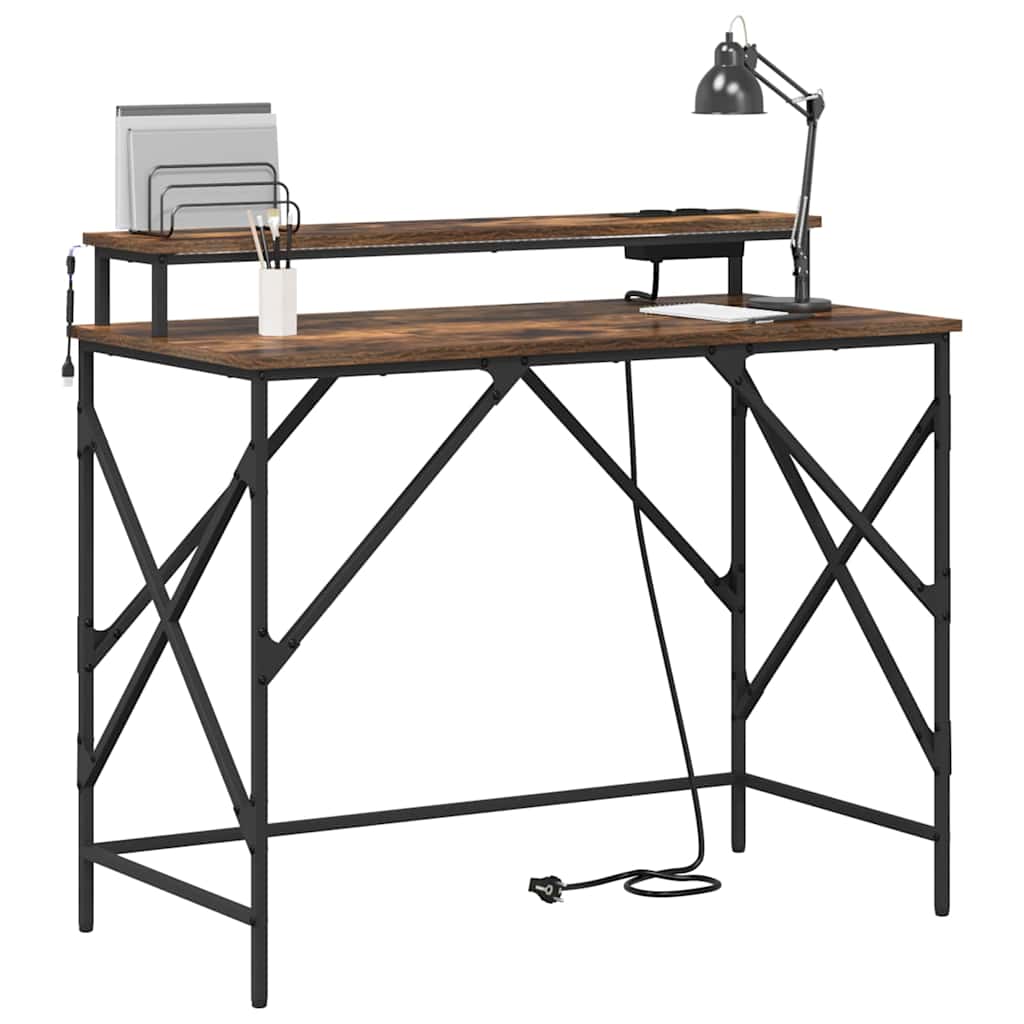 Mesa Carvalho fumado 100 x 50 x 86.5 cm Madeira processada