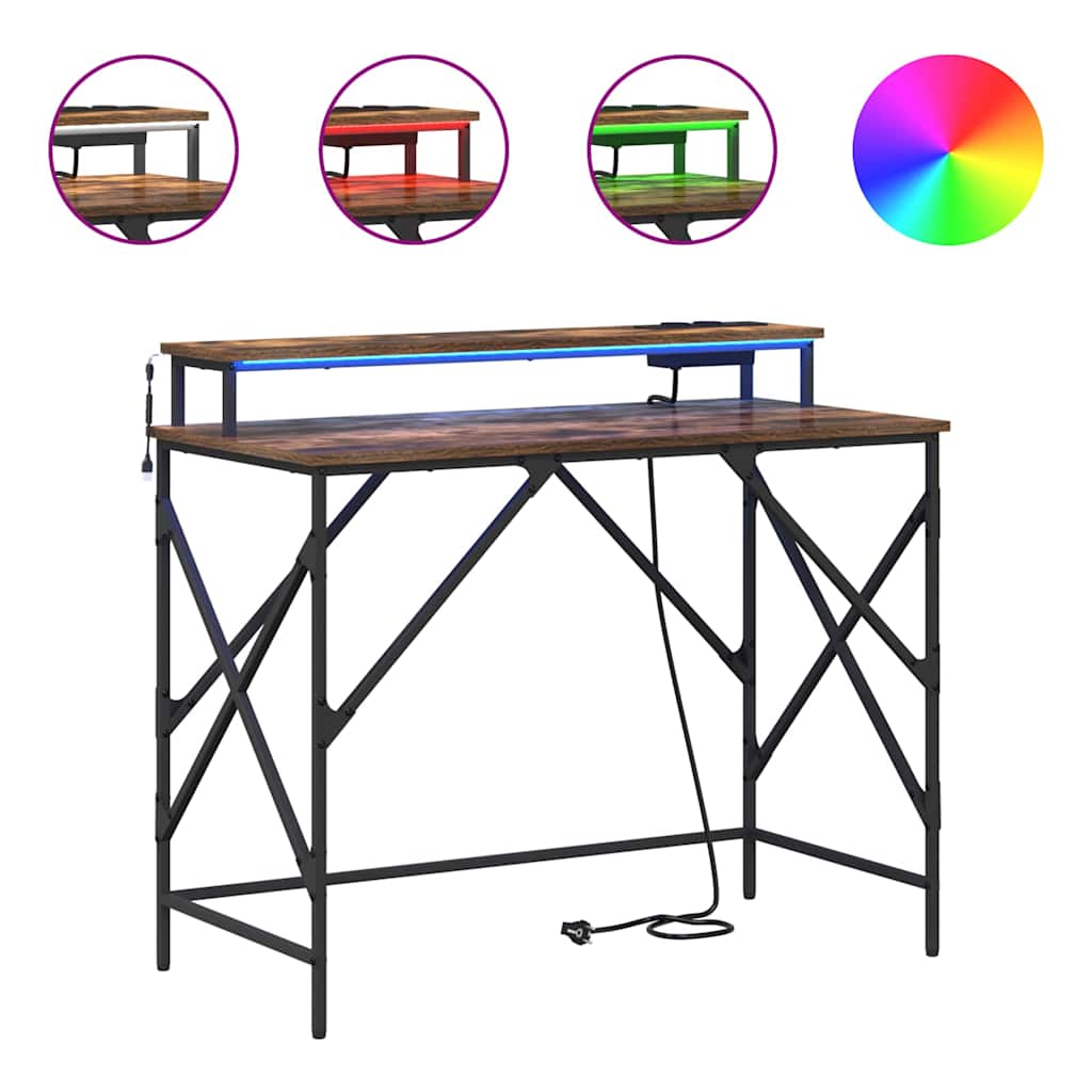 Mesa Carvalho fumado 100 x 50 x 86.5 cm Madeira processada